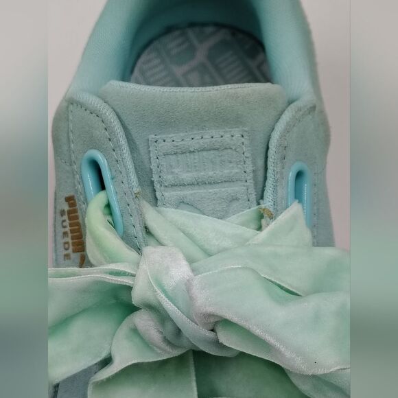 Puma Heart Reset Suede Velvet Bow Sneakers Shoes Sz 10 - Picture 10 of 16